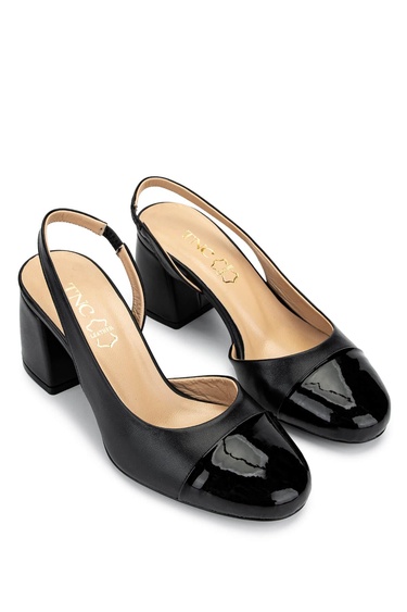  Tamer Tanca Kadın Hakiki Deri Siyah Rugan Topuklu Ayakkabı