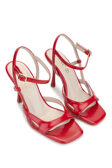  Tamer Tanca Kadın Vegan Kırmızı Topuklu Ayakkabı