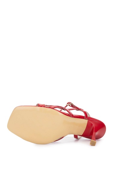  Tamer Tanca Kadın Vegan Kırmızı Topuklu Ayakkabı