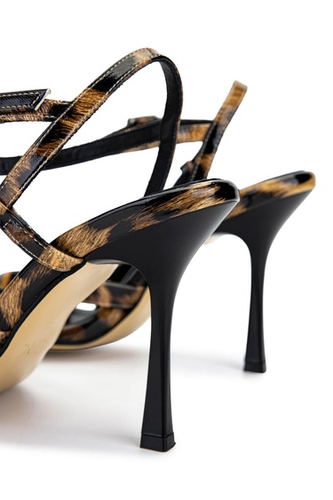  Tamer Tanca Kadın Vegan Leopar Topuklu Ayakkabı