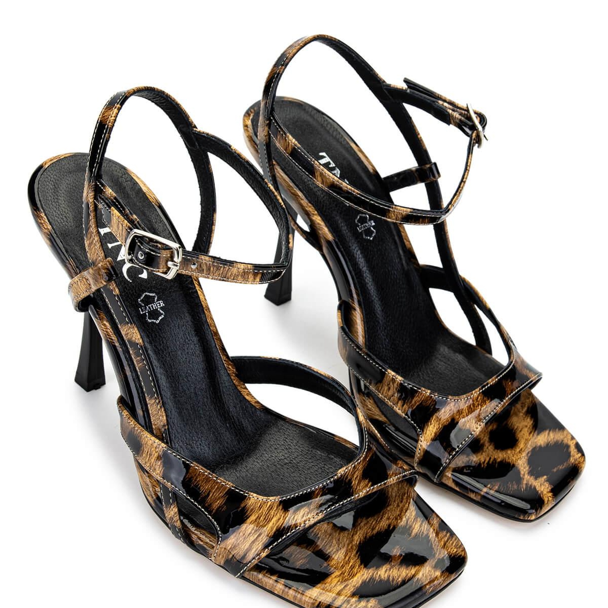 Tamer Tanca Kadın Vegan Leopar Topuklu Ayakkabı