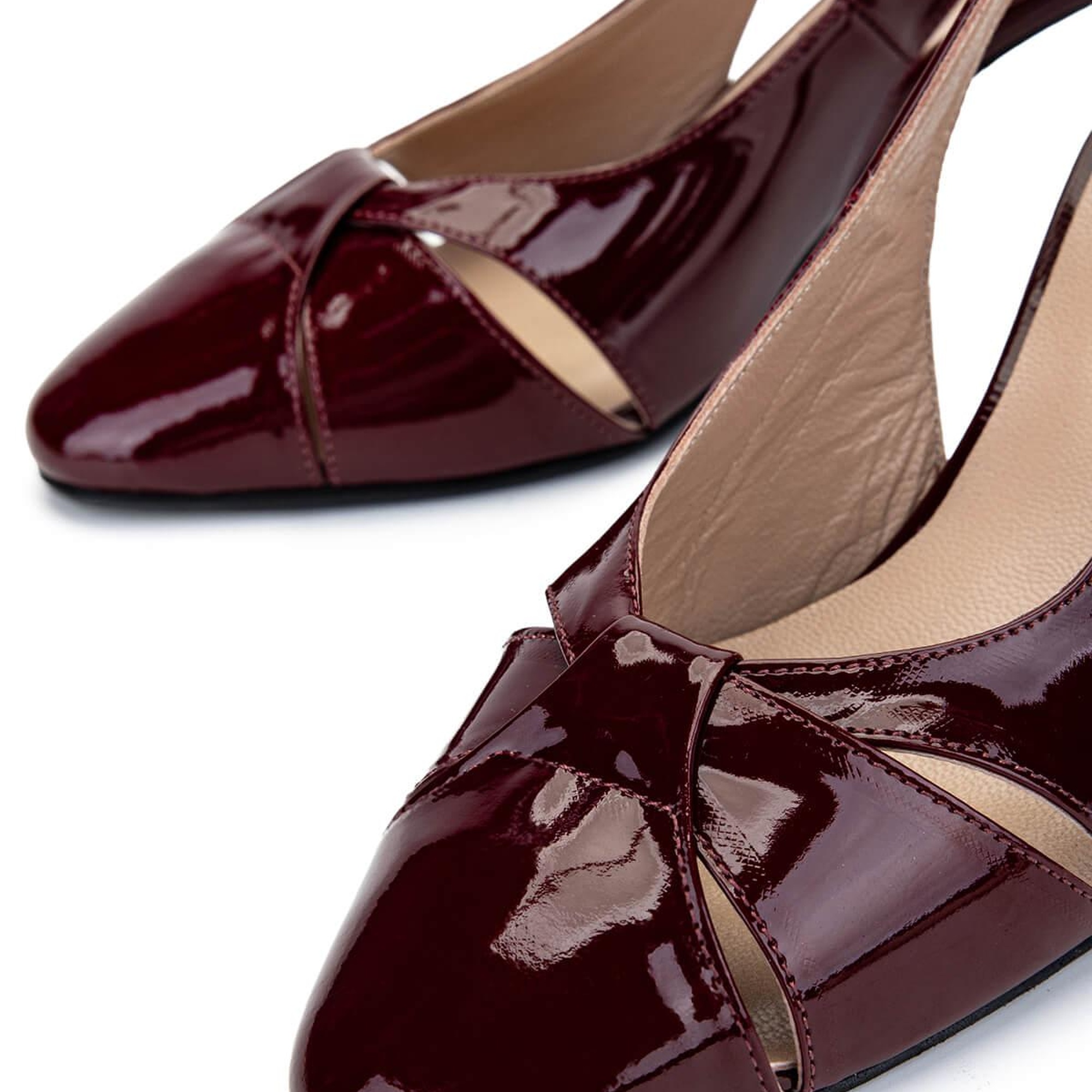 Tamer Tanca Kadın Hakiki Deri Vişne Topuklu Ayakkabı