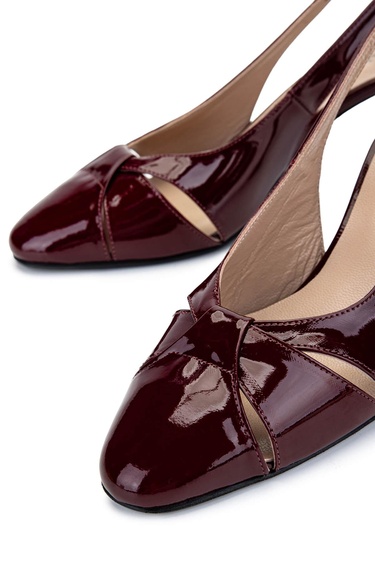  Tamer Tanca Kadın Hakiki Deri Vişne Topuklu Ayakkabı