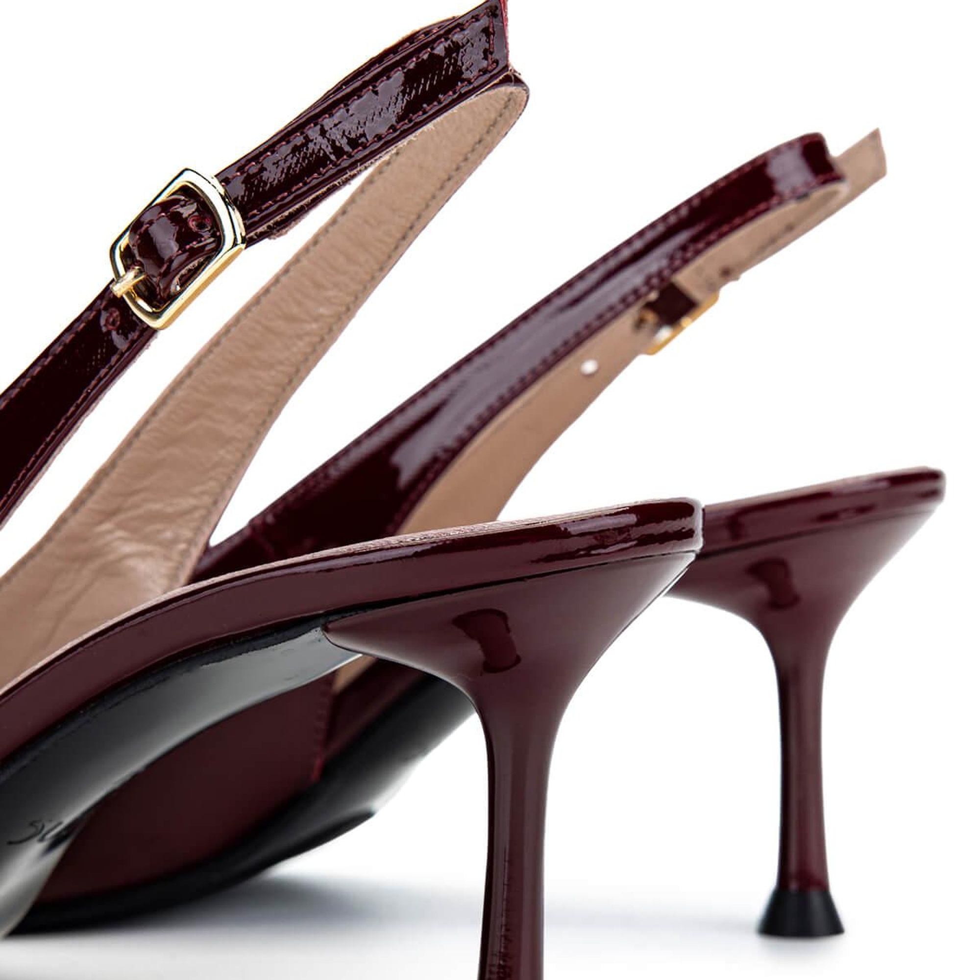 Tamer Tanca Kadın Hakiki Deri Vişne Topuklu Ayakkabı