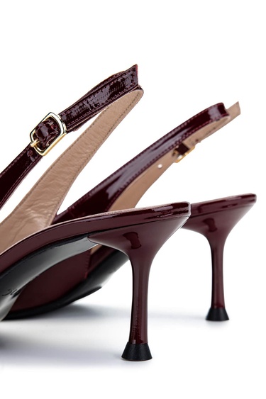  Tamer Tanca Kadın Hakiki Deri Vişne Topuklu Ayakkabı