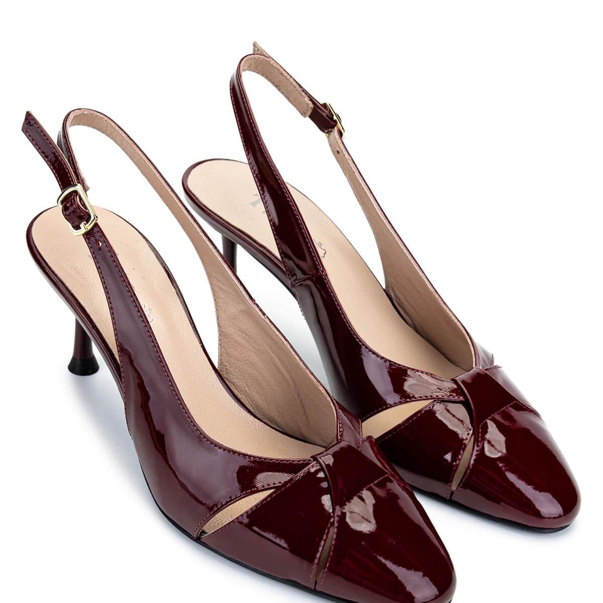 Tamer Tanca Kadın Hakiki Deri Vişne Topuklu Ayakkabı