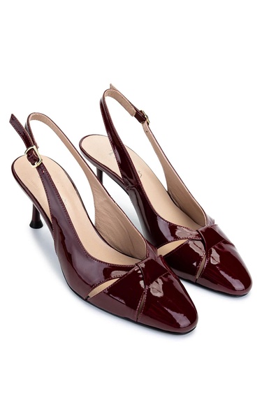  Tamer Tanca Kadın Hakiki Deri Vişne Topuklu Ayakkabı
