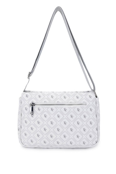  Tamer Tanca Kadın Vegan Beyaz Desen Omuz Çanta