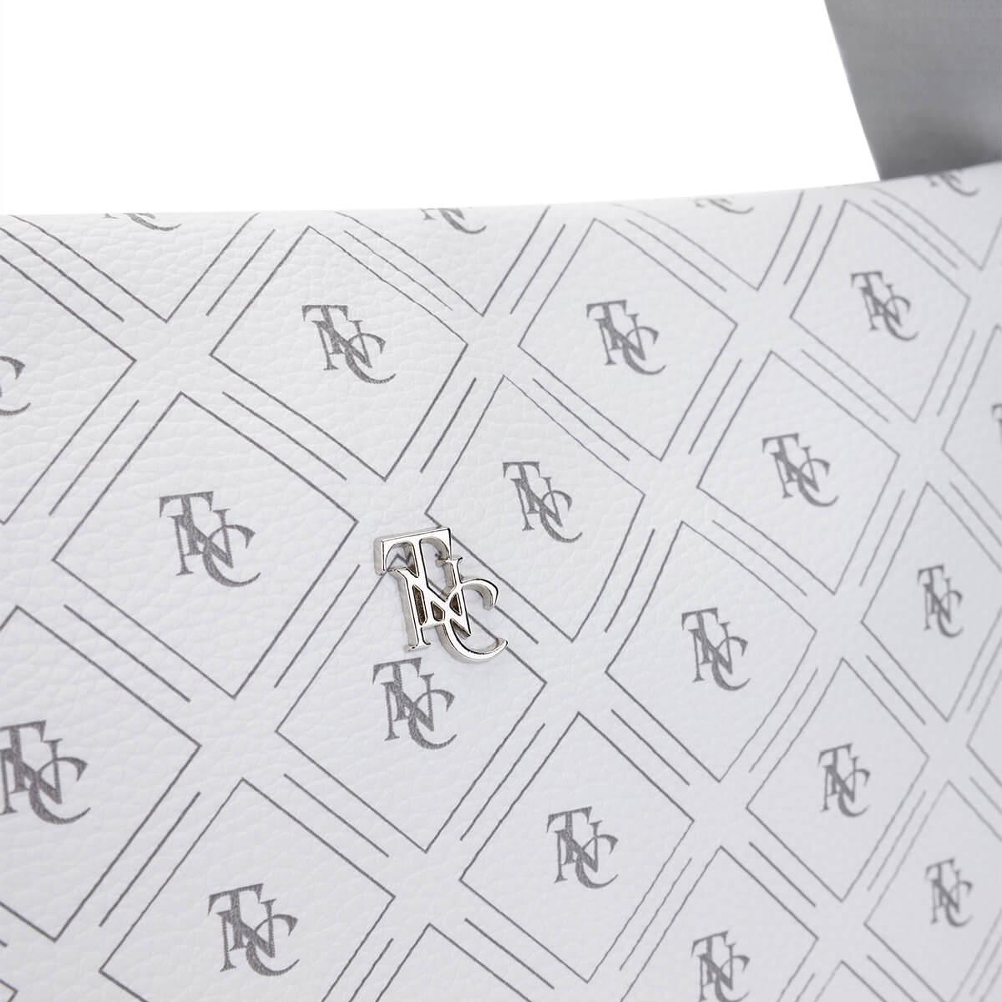 Tamer Tanca Kadın Vegan Beyaz Desen Omuz Çanta