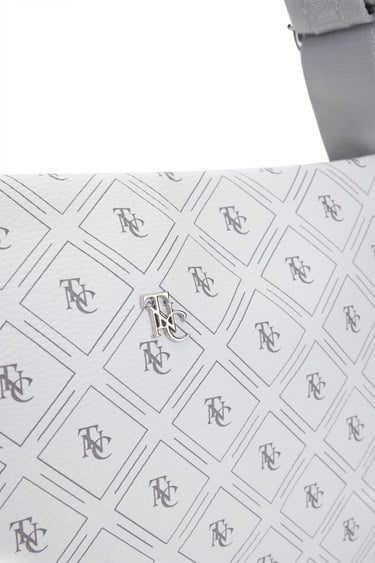  Tamer Tanca Kadın Vegan Beyaz Desen Omuz Çanta