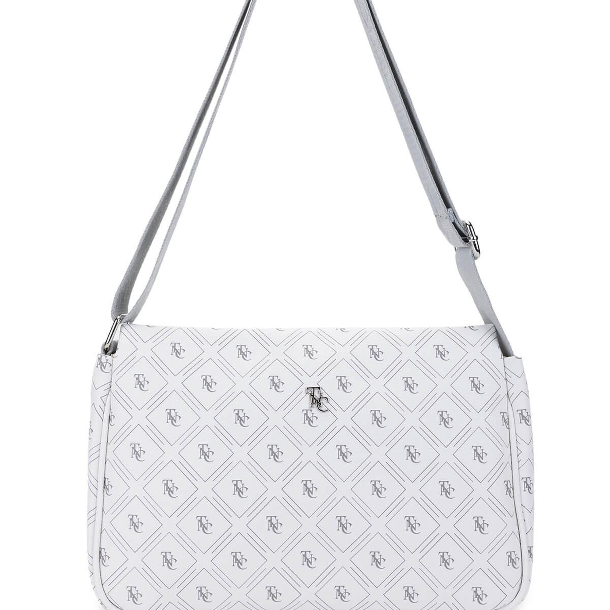 Tamer Tanca Kadın Vegan Beyaz Desen Omuz Çanta