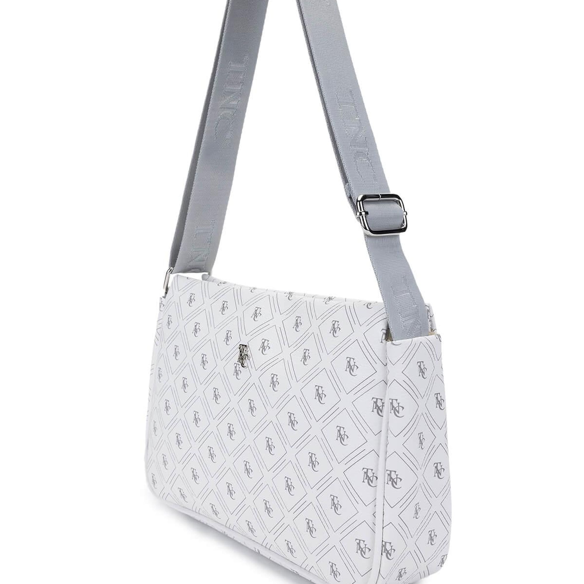 Tamer Tanca Kadın Vegan Beyaz Desen Omuz Çanta