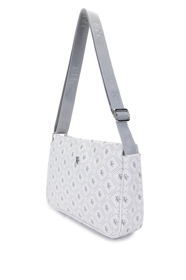  Tamer Tanca Kadın Vegan Beyaz Desen Omuz Çanta