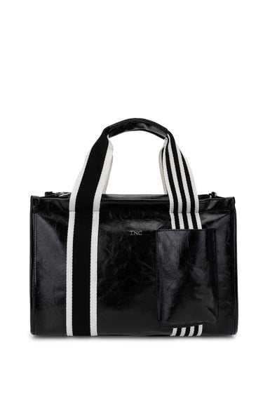  Tamer Tanca Kadın Vegan Siyah Rugan Omuz Çanta