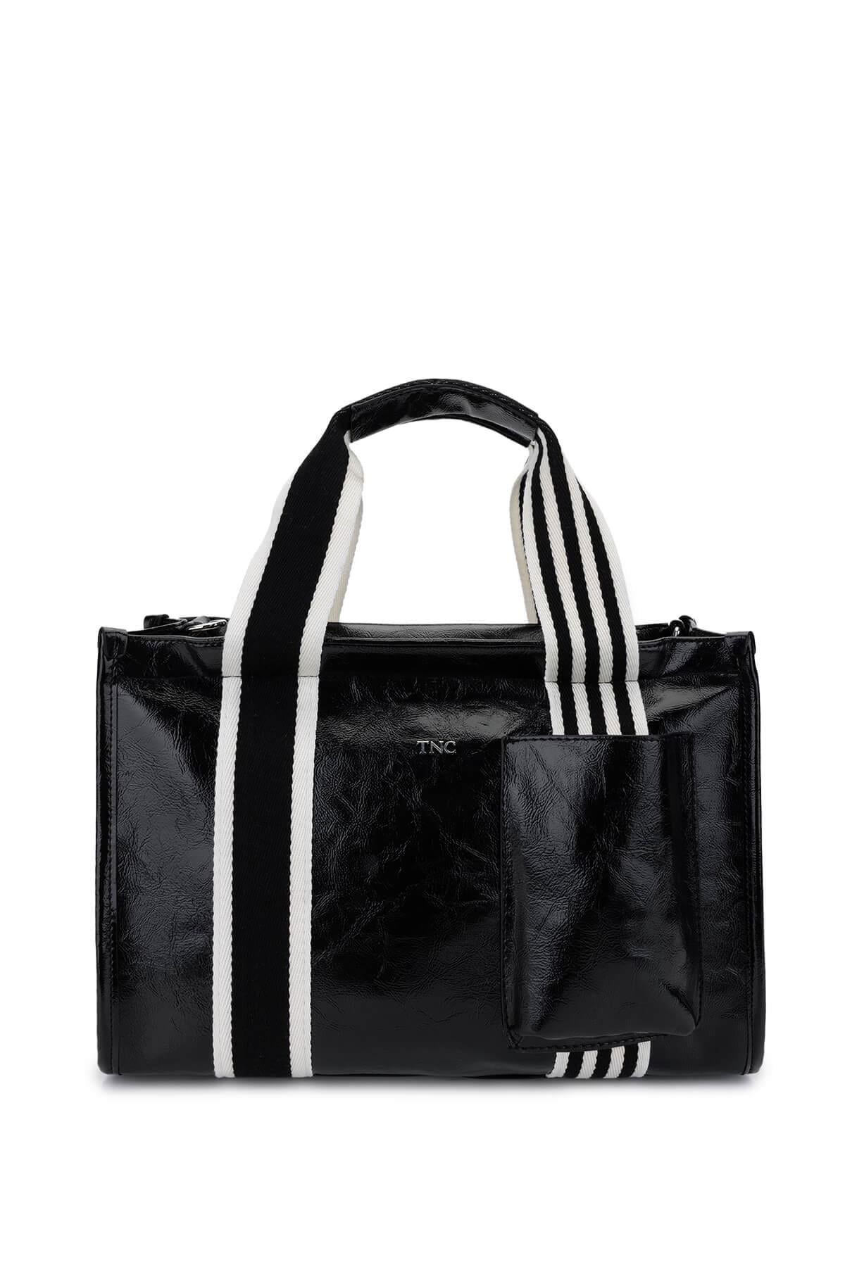  Tamer Tanca Kadın Vegan Siyah Rugan Omuz Çanta