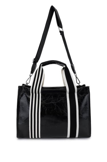  Tamer Tanca Kadın Vegan Siyah Rugan Omuz Çanta