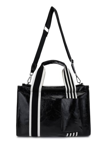  Tamer Tanca Kadın Vegan Siyah Rugan Omuz Çanta