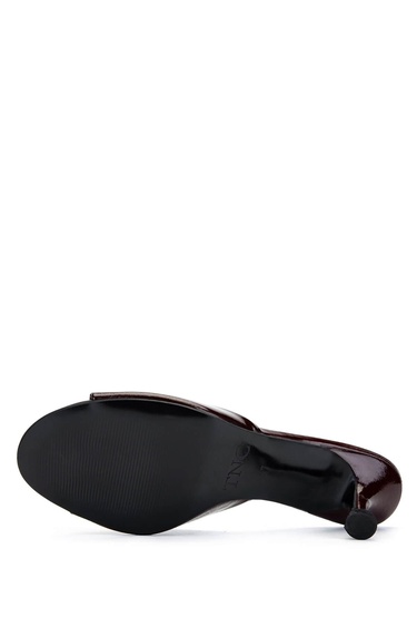  Tamer Tanca Kadın Hakiki Deri Kiraz Topuklu Terlik