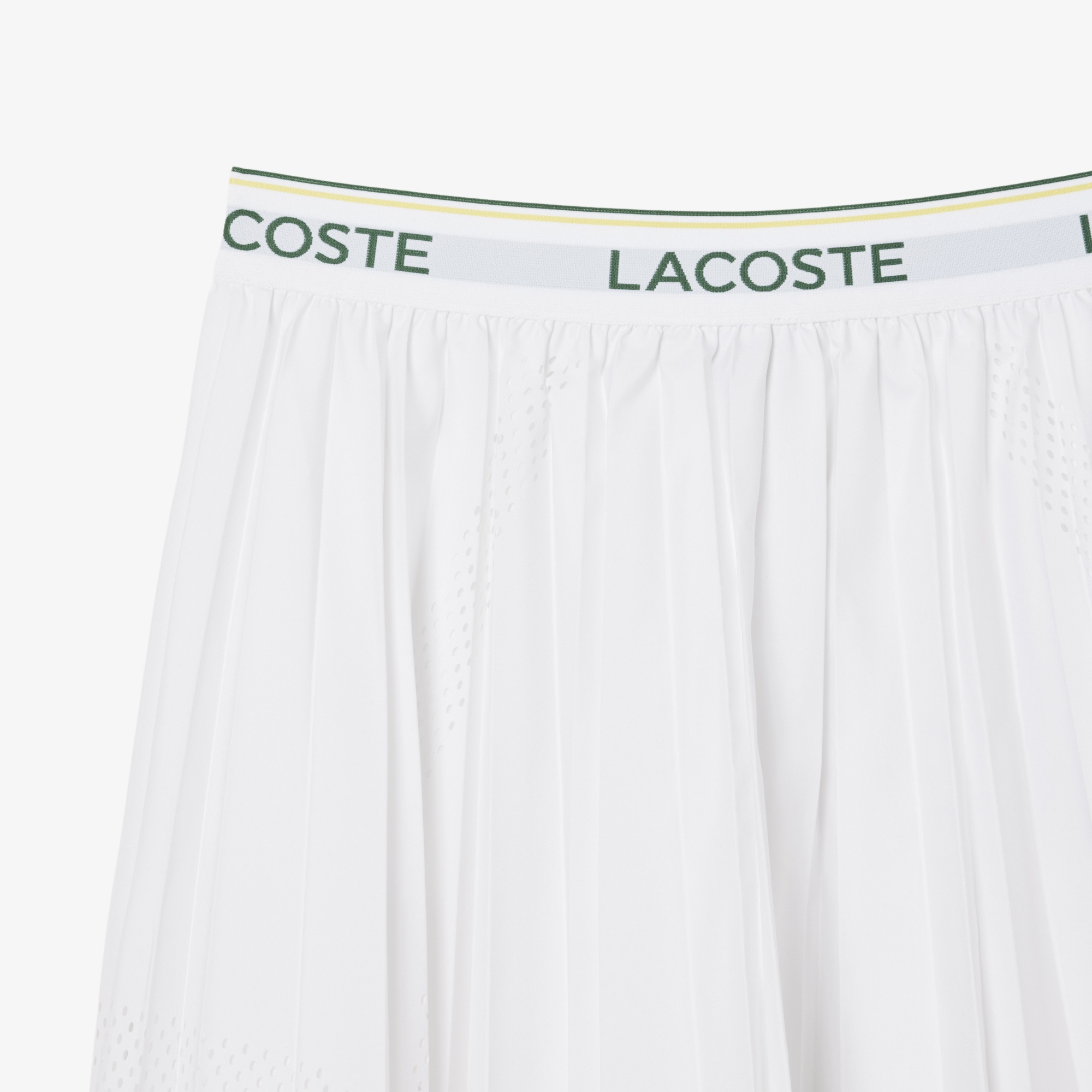 Lacoste Kadın Flare Fit Pileli Beyaz Etek