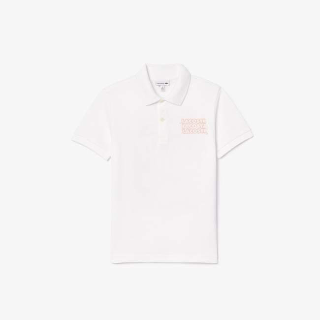  Çocuk Baskılı Beyaz Polo