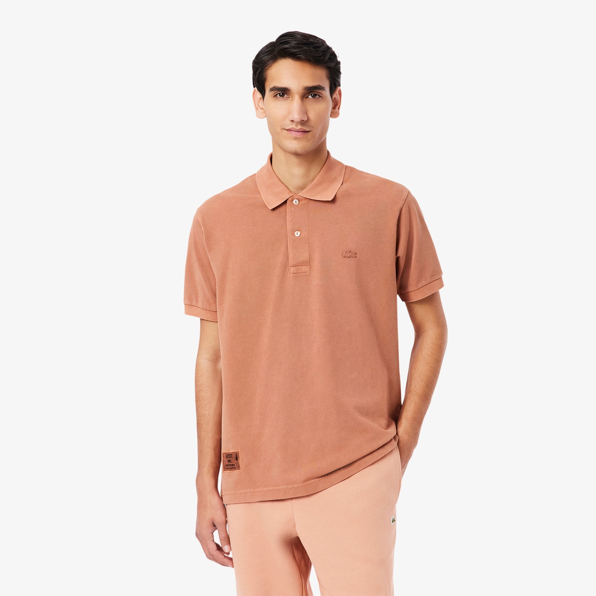 L.12.12 Erkek Classic Fit Kahverengi Polo