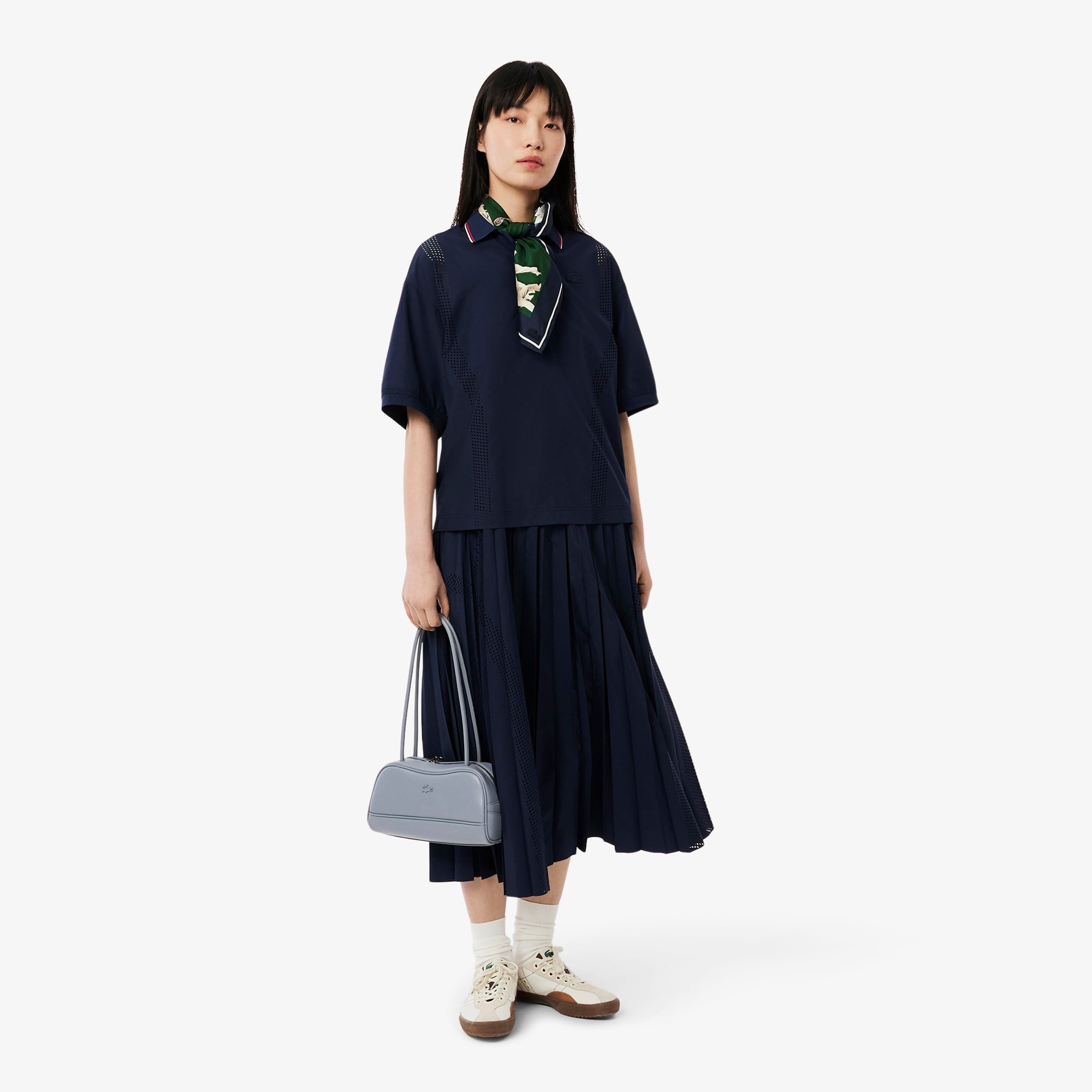 Kadın Oversize Fit Kısa Kollu Lacivert Polo