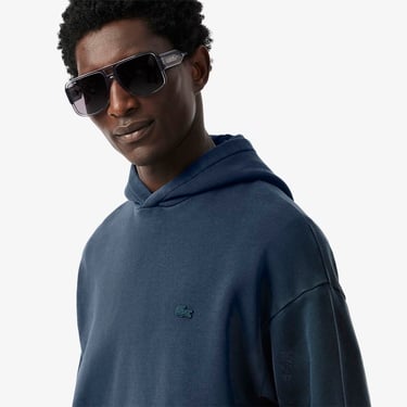  Lacoste Erkek Loose Fit Kapüşonlu Lacivert Sweatshirt