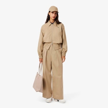  Lacoste Kadın Relaxed Fit Bej Ceket