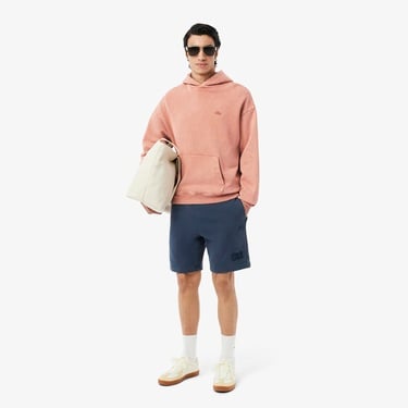  Lacoste Erkek Loose Fit Kapüşonlu Kahverengi Sweatshirt
