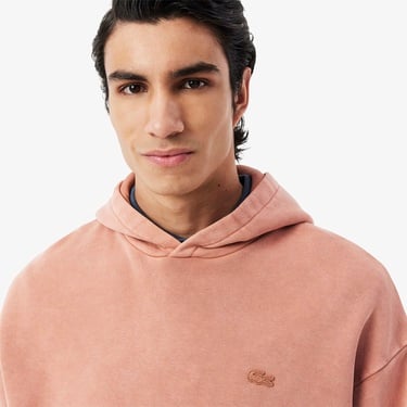  Lacoste Erkek Loose Fit Kapüşonlu Kahverengi Sweatshirt