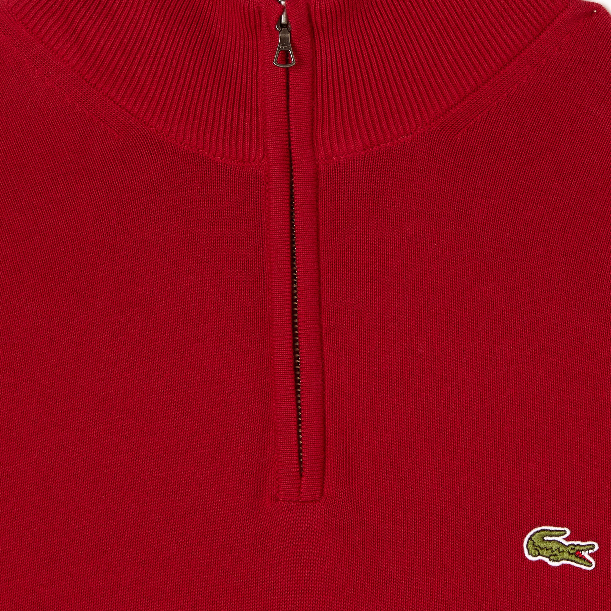 Lacoste Erkek Regular Fit Yarım Fermuarlı Kırmızı Kazak