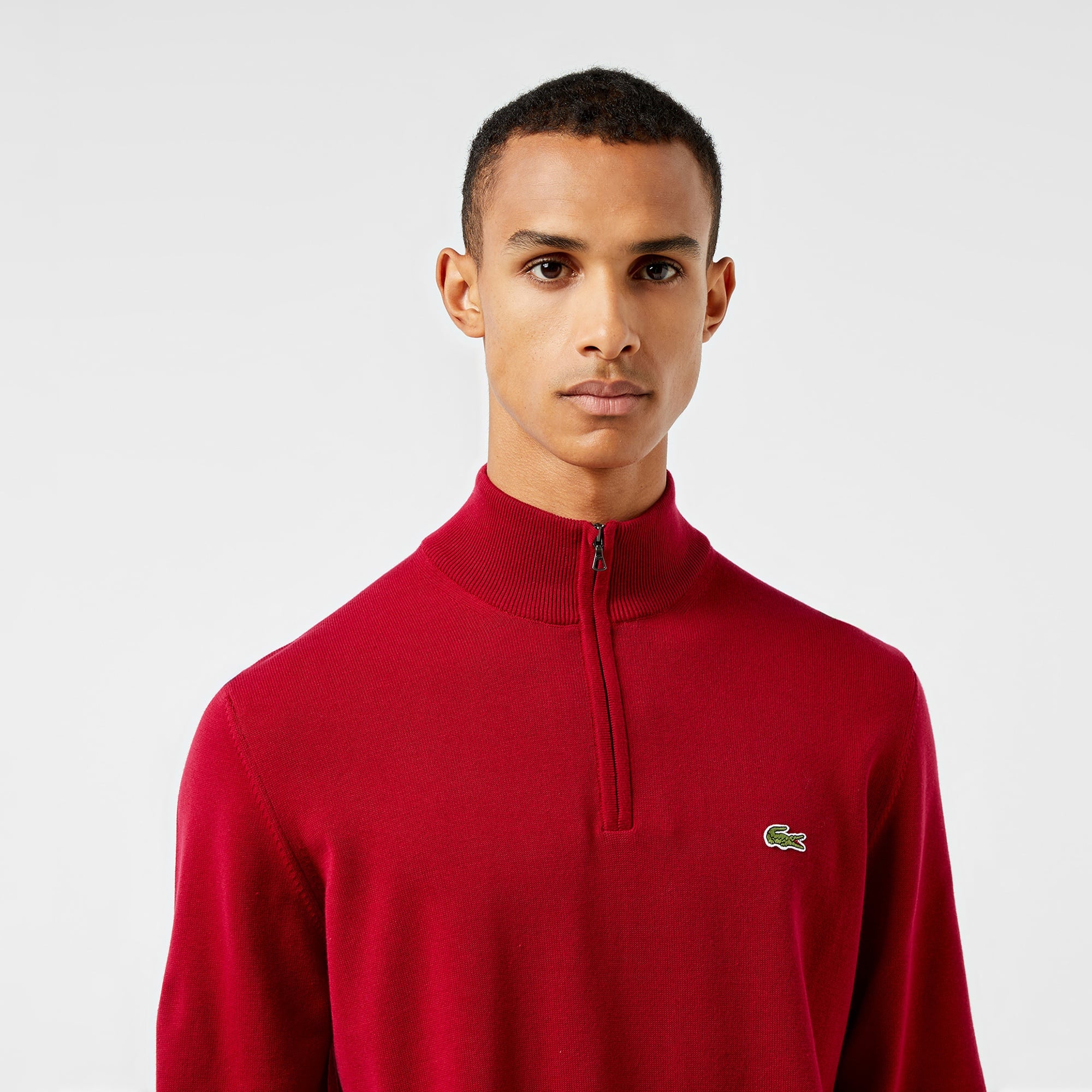 Lacoste Erkek Regular Fit Yarım Fermuarlı Kırmızı Kazak