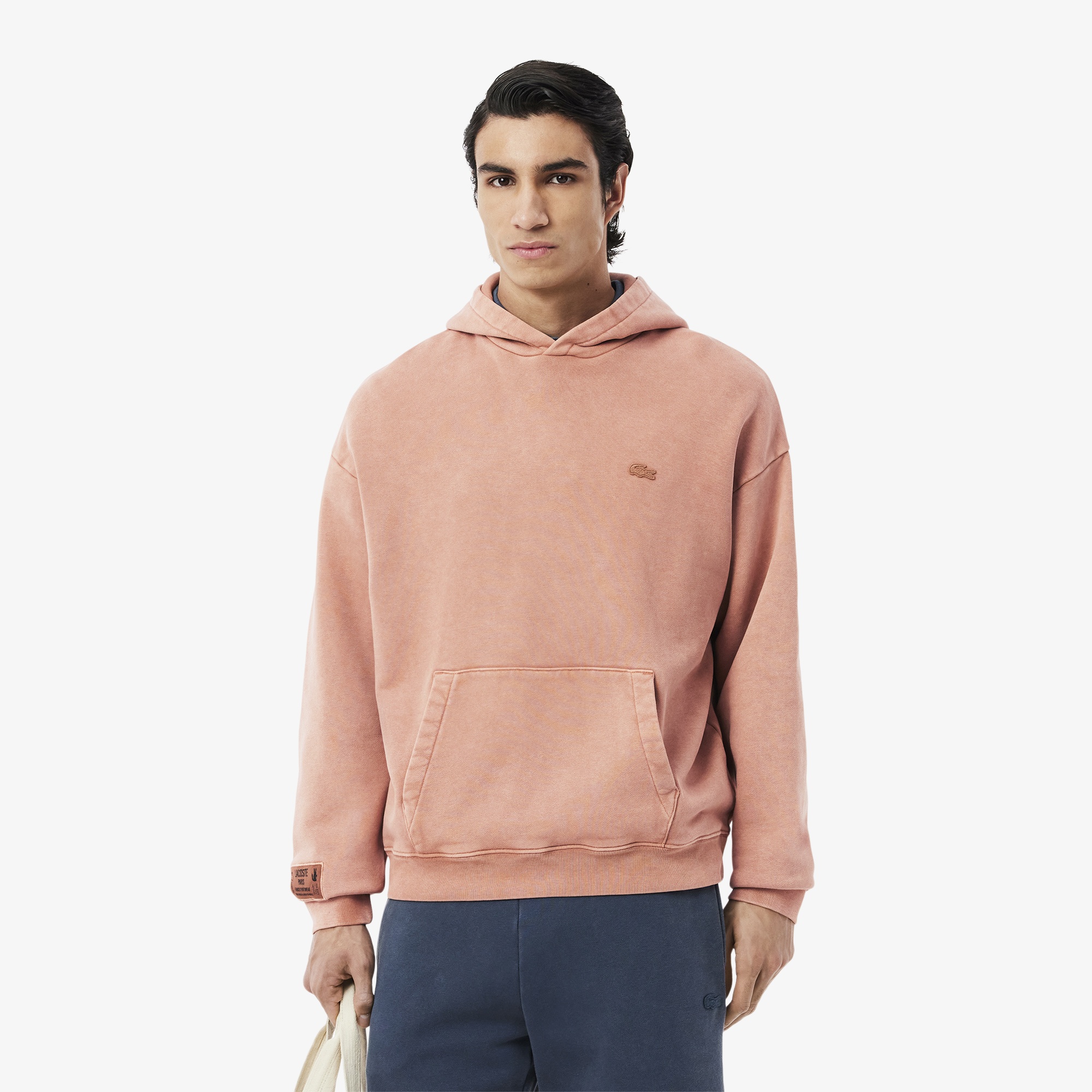 Lacoste Erkek Loose Fit Kapüşonlu Kahverengi Sweatshirt