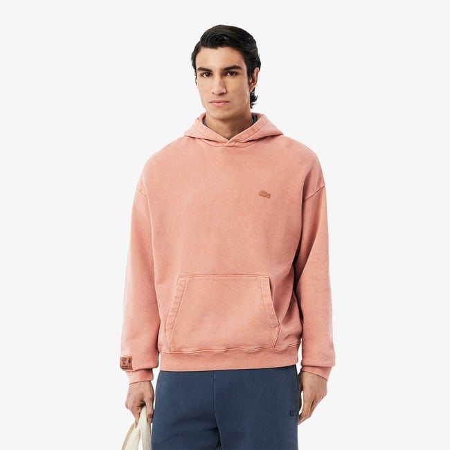  Erkek Loose Fit Kapüşonlu Kahverengi Sweatshirt