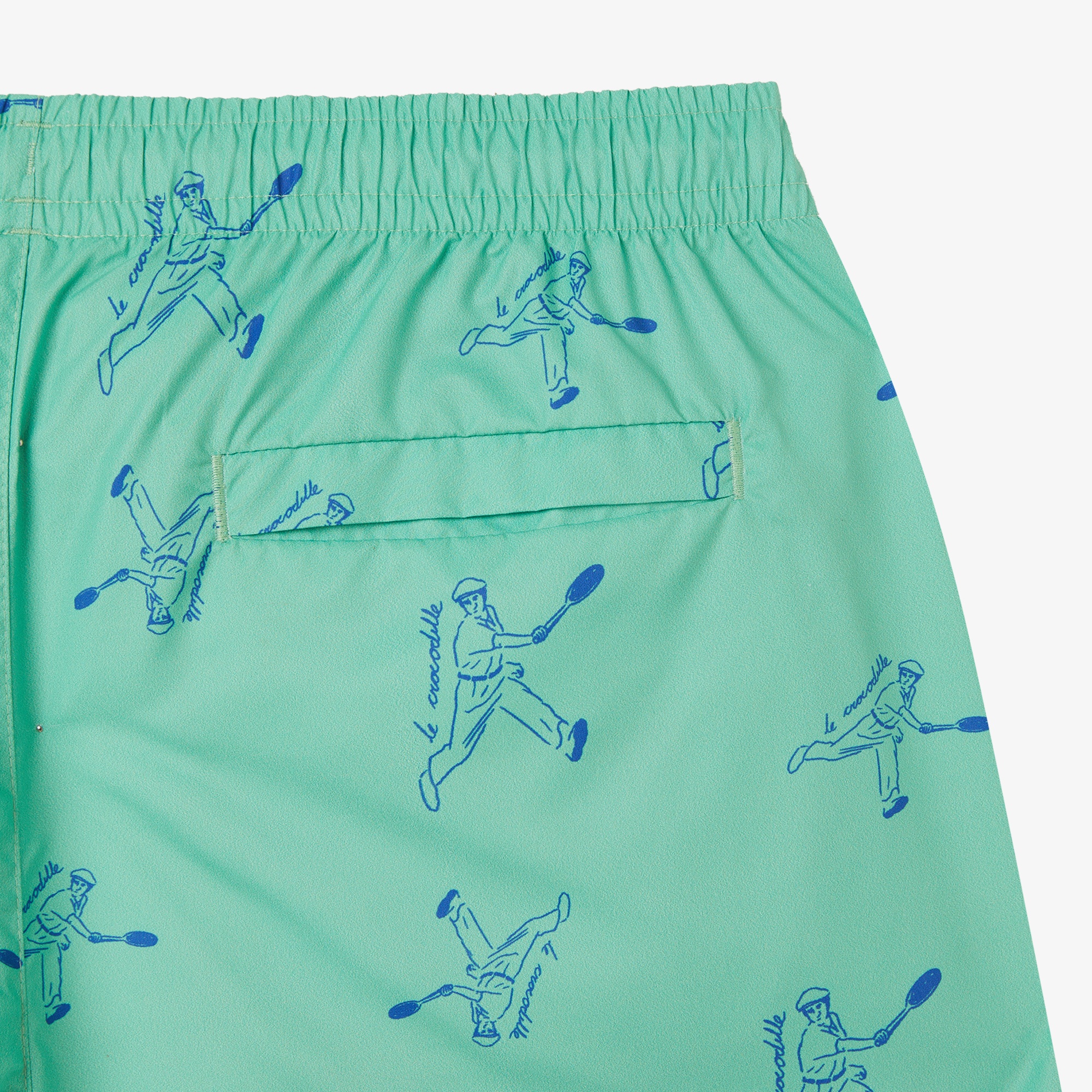 Lacoste Erkek Regular Fit Desenli Yeşil Deniz Şortu