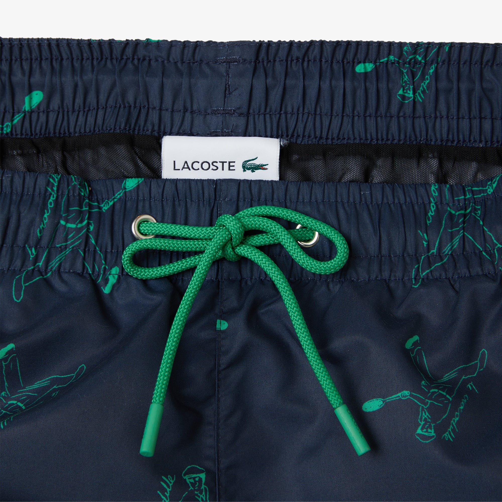 Lacoste Erkek Regular Fit Desenli Lacivert Deniz Şortu