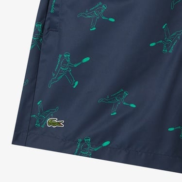  Erkek Regular Fit Desenli Lacivert Mayo