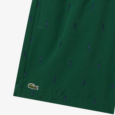  Erkek Regular Fit Desenli Yeşil Mayo