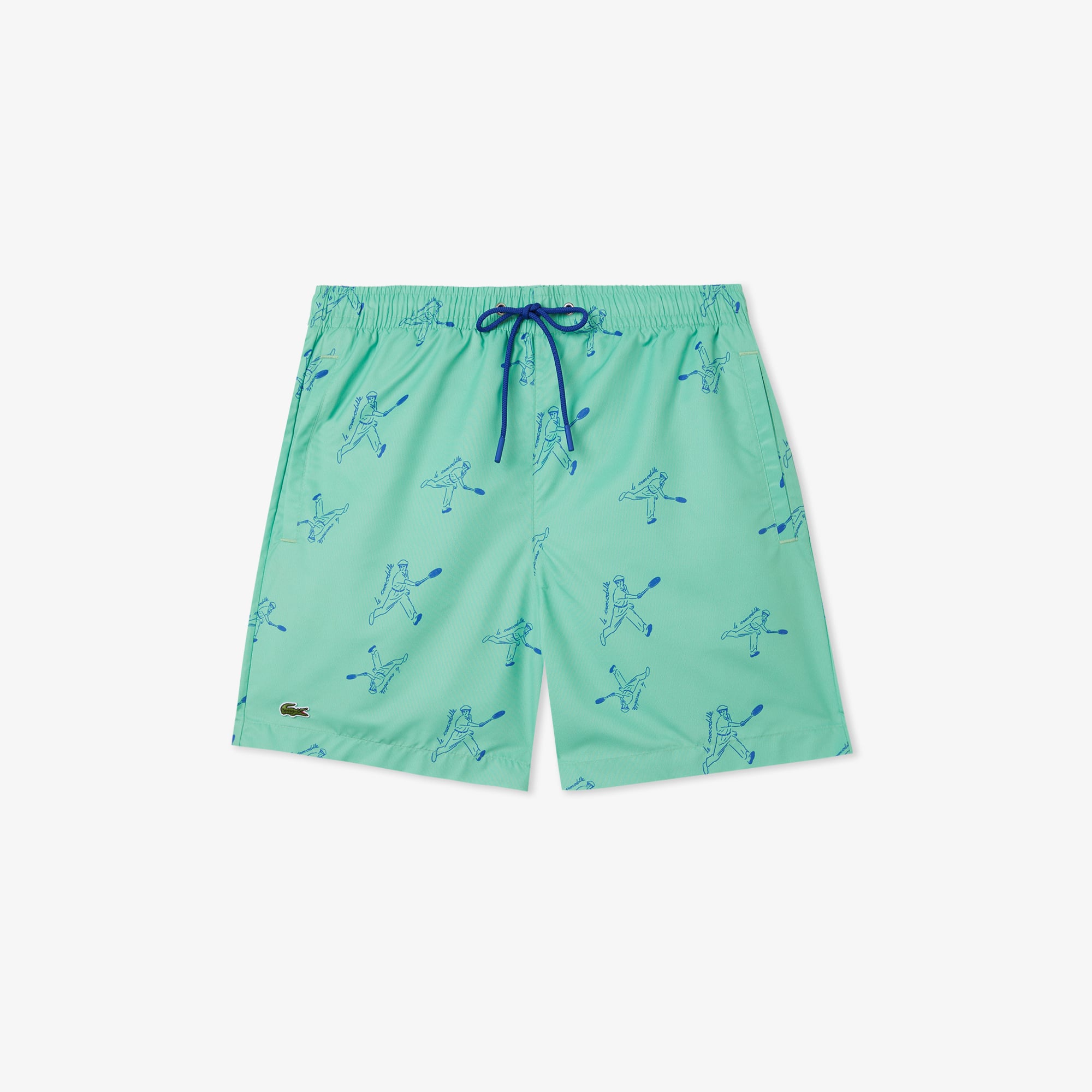  Erkek Regular Fit Desenli Yeşil Mayo