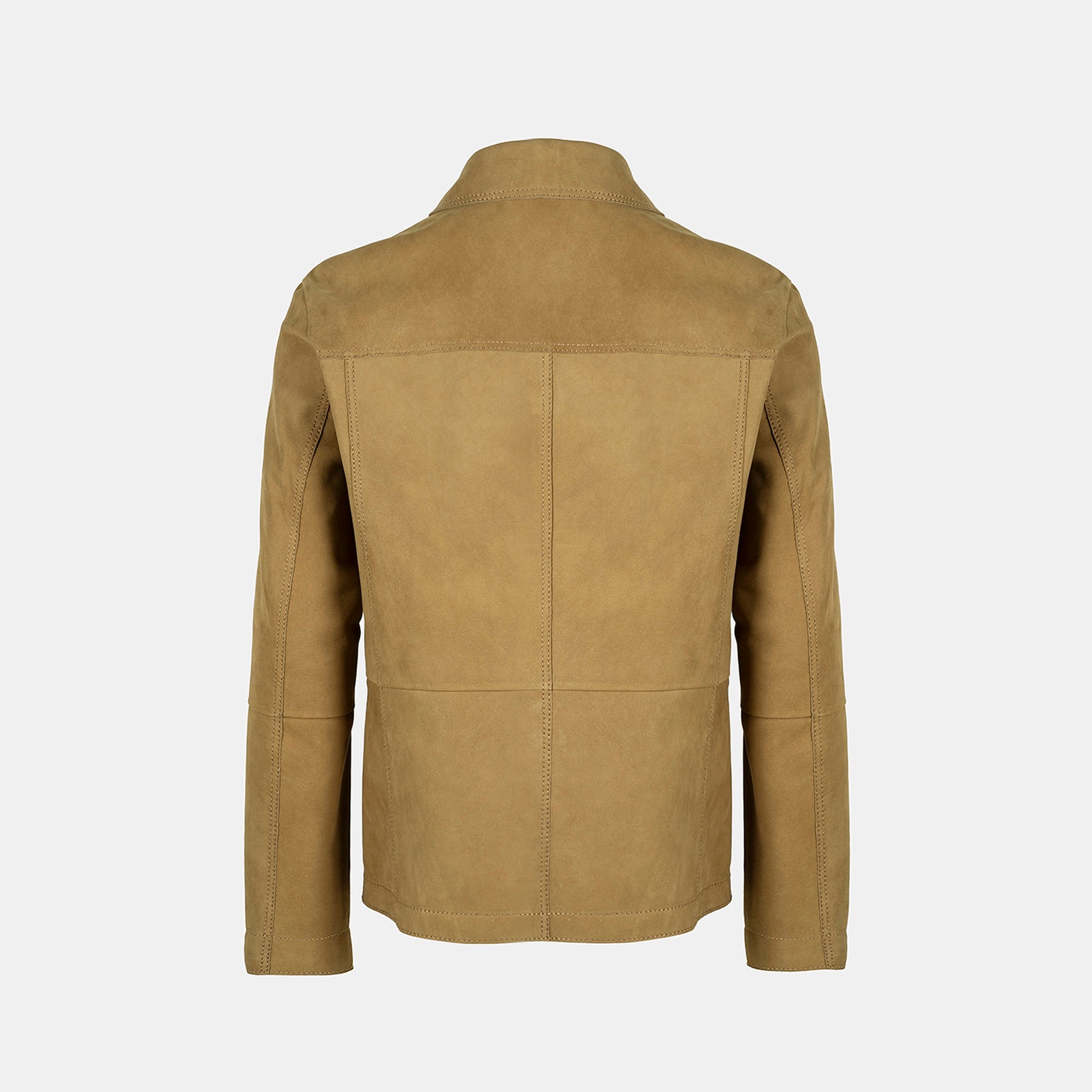 Erkek Hardal Gömlek Yaka Nubuk Ceket