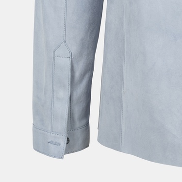  Erkek Mavi Süet Gömlek