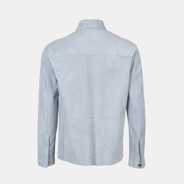  Erkek Mavi Süet Gömlek