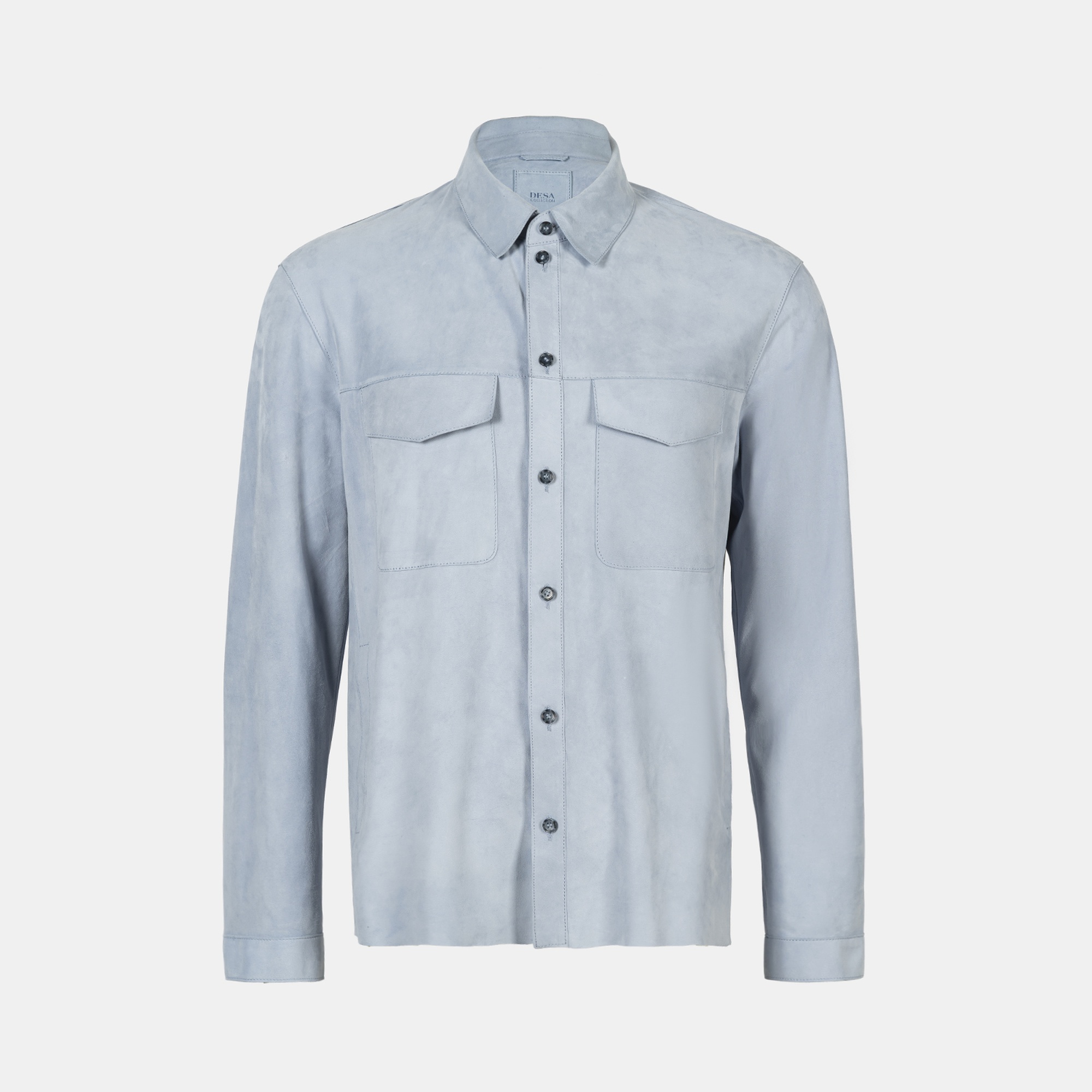 Erkek Mavi Süet Gömlek
