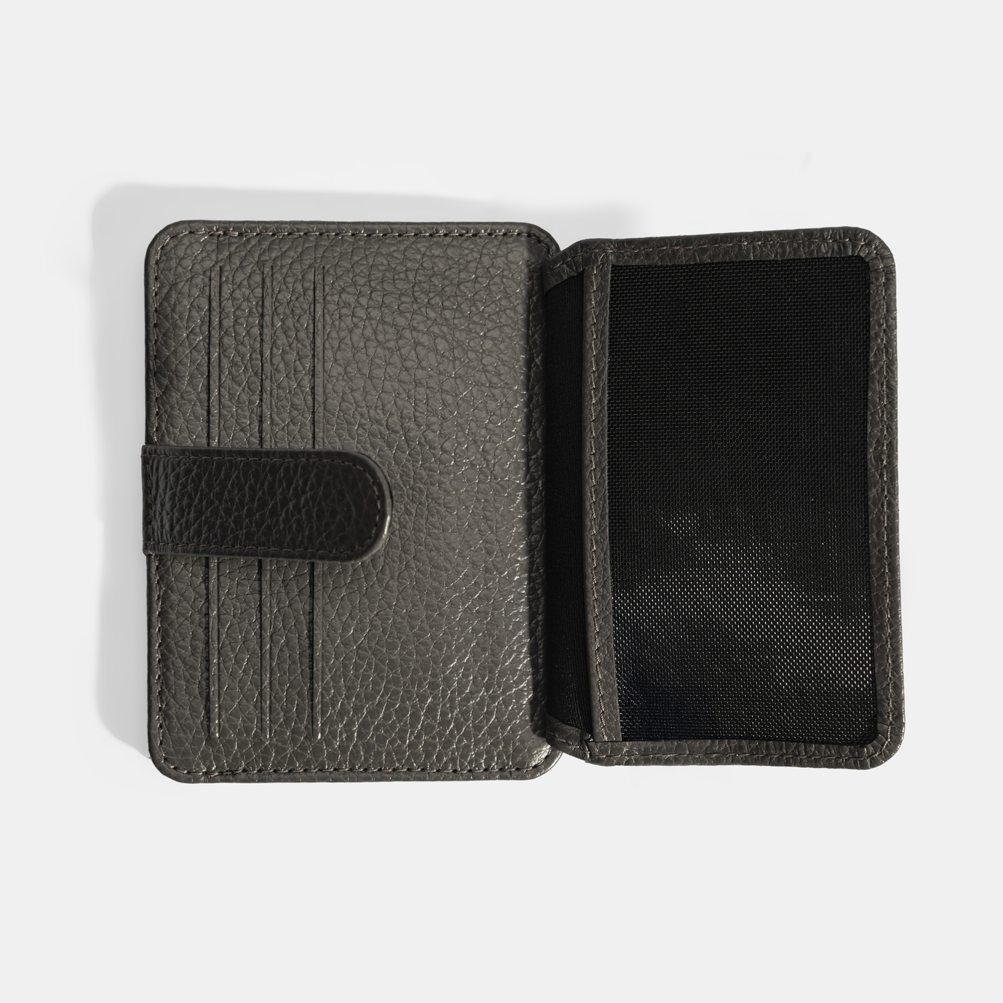 Erkek Koyu Gri Deri Kartlık