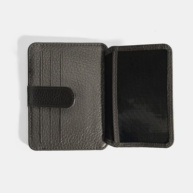  Erkek Koyu Gri Deri Kartlık