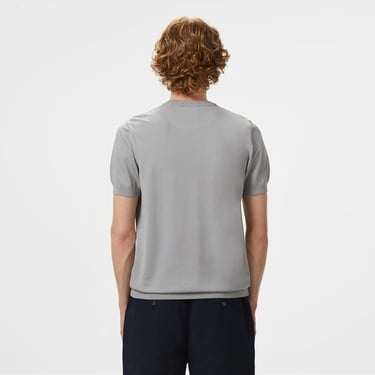  Brooks Brothers Bisiklet Yaka Basic Rayon Kısa Kol Erkek Gri Kazak