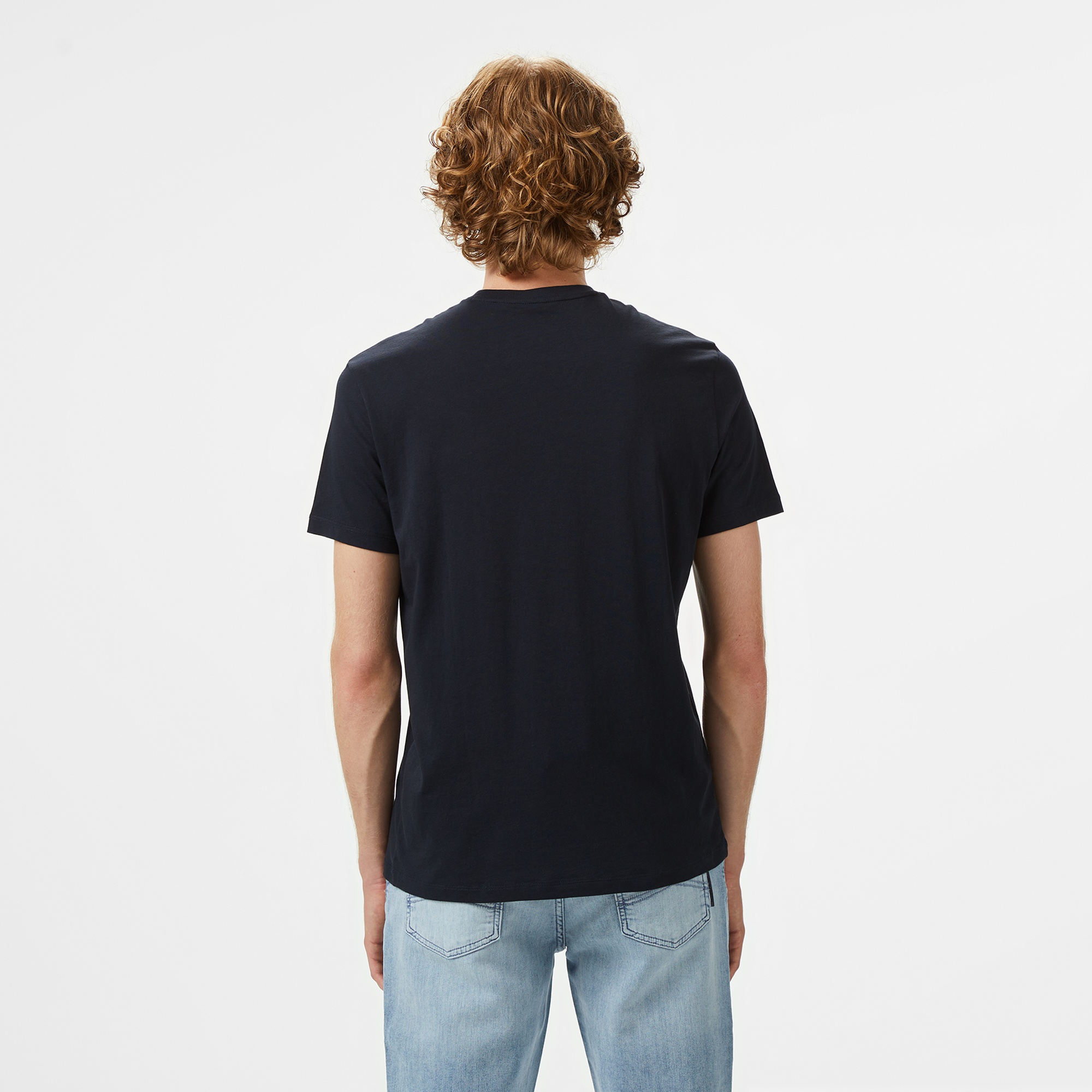 Armani Exchange Erkek Lacivert Bisiklet Yaka T-Shirt