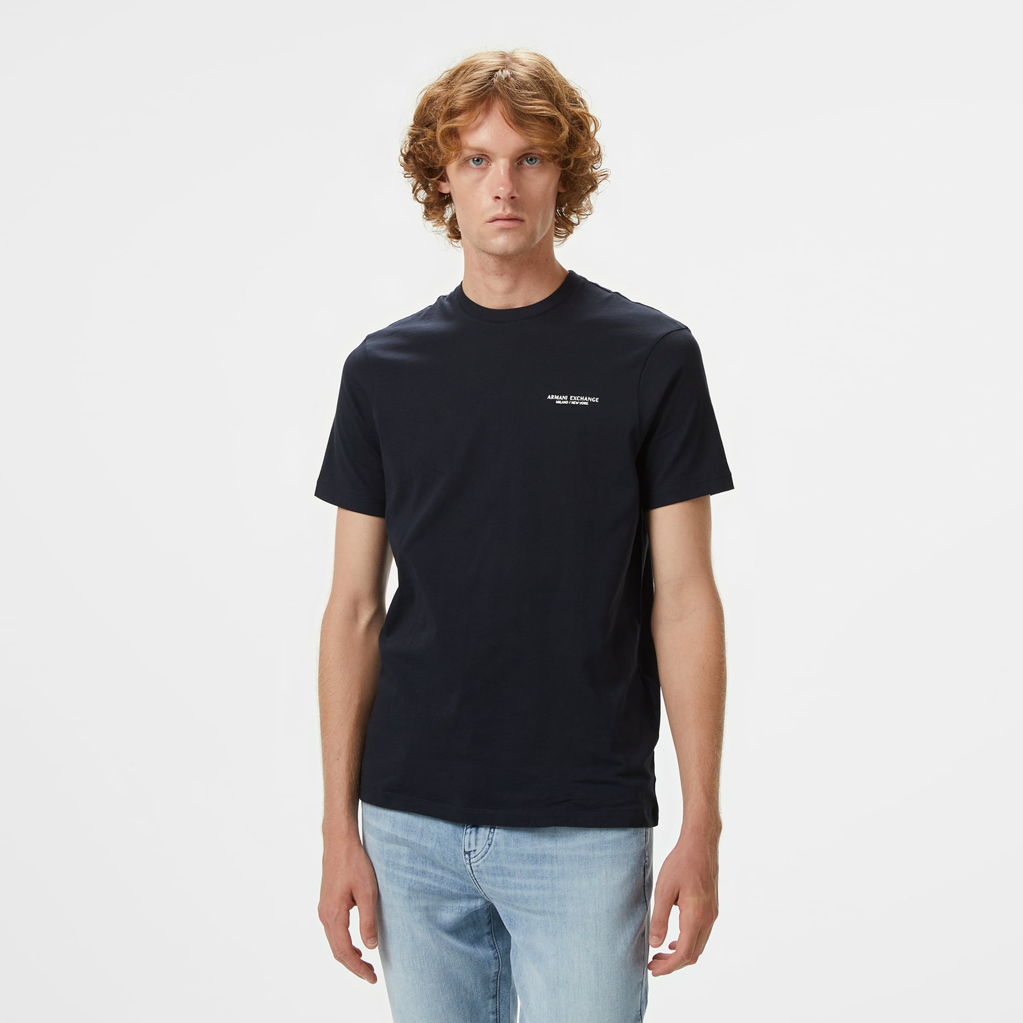  Armani Exchange Erkek Lacivert Bisiklet Yaka T-Shirt