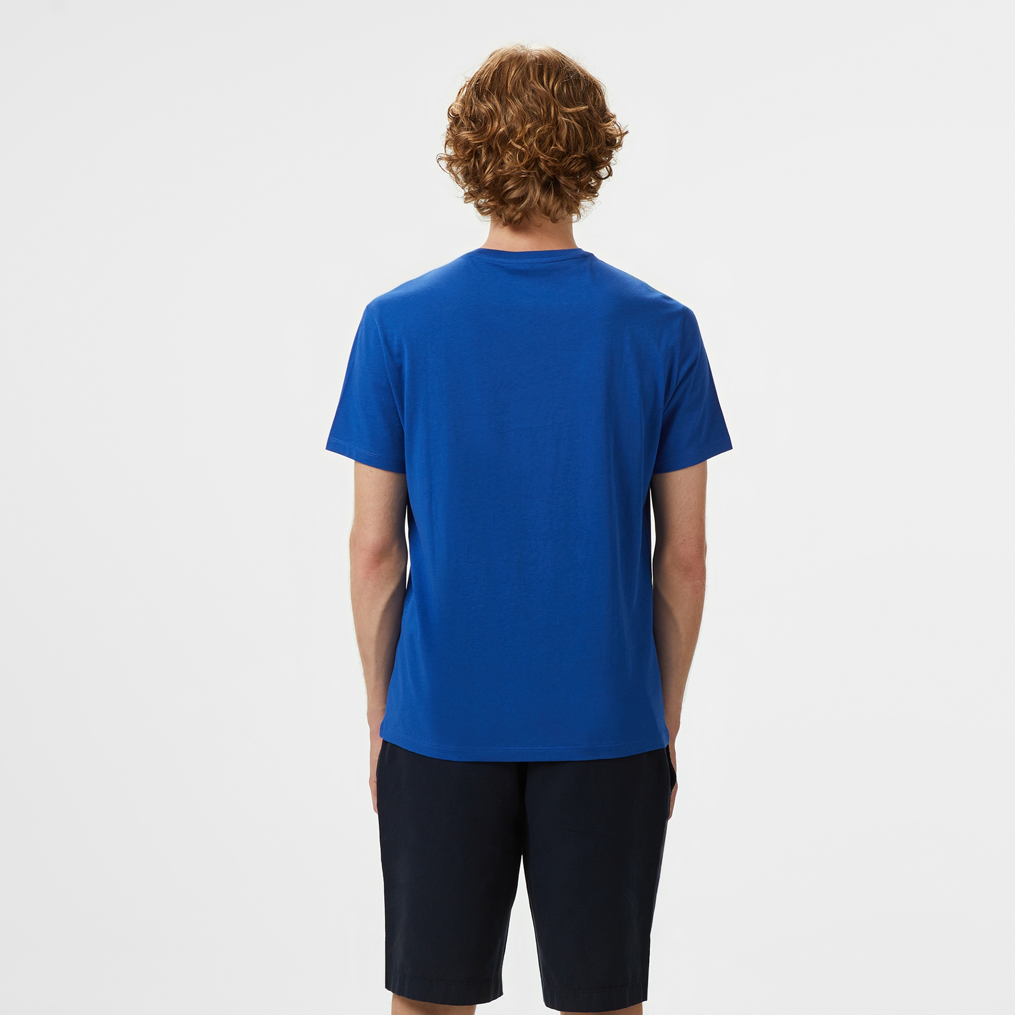 Armani Exchange Erkek Mavi Bisiklet Yaka T-Shirt