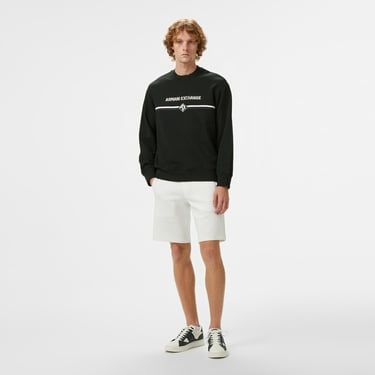  Armani Exchange Erkek Siyah Bisiklet Yaka Sweatshirt